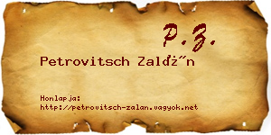 Petrovitsch Zalán névjegykártya